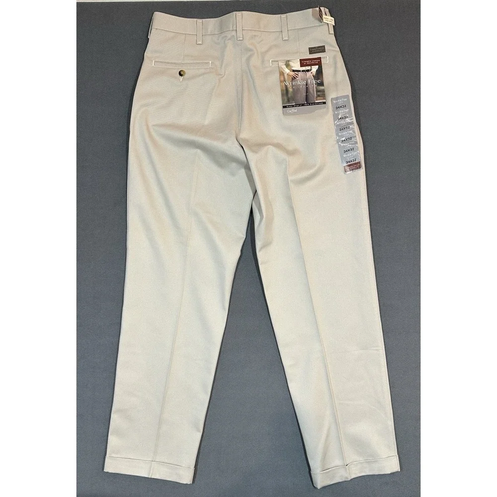 NEW Timber Creek by Wrangler Khakis Chino Pants Mens Pleated Size 34x32 NWT